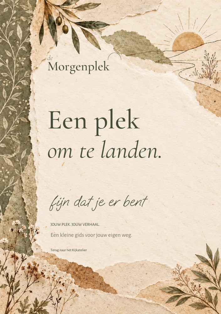 De omslag van de Morgenplek-gids: Een plek om te landen.